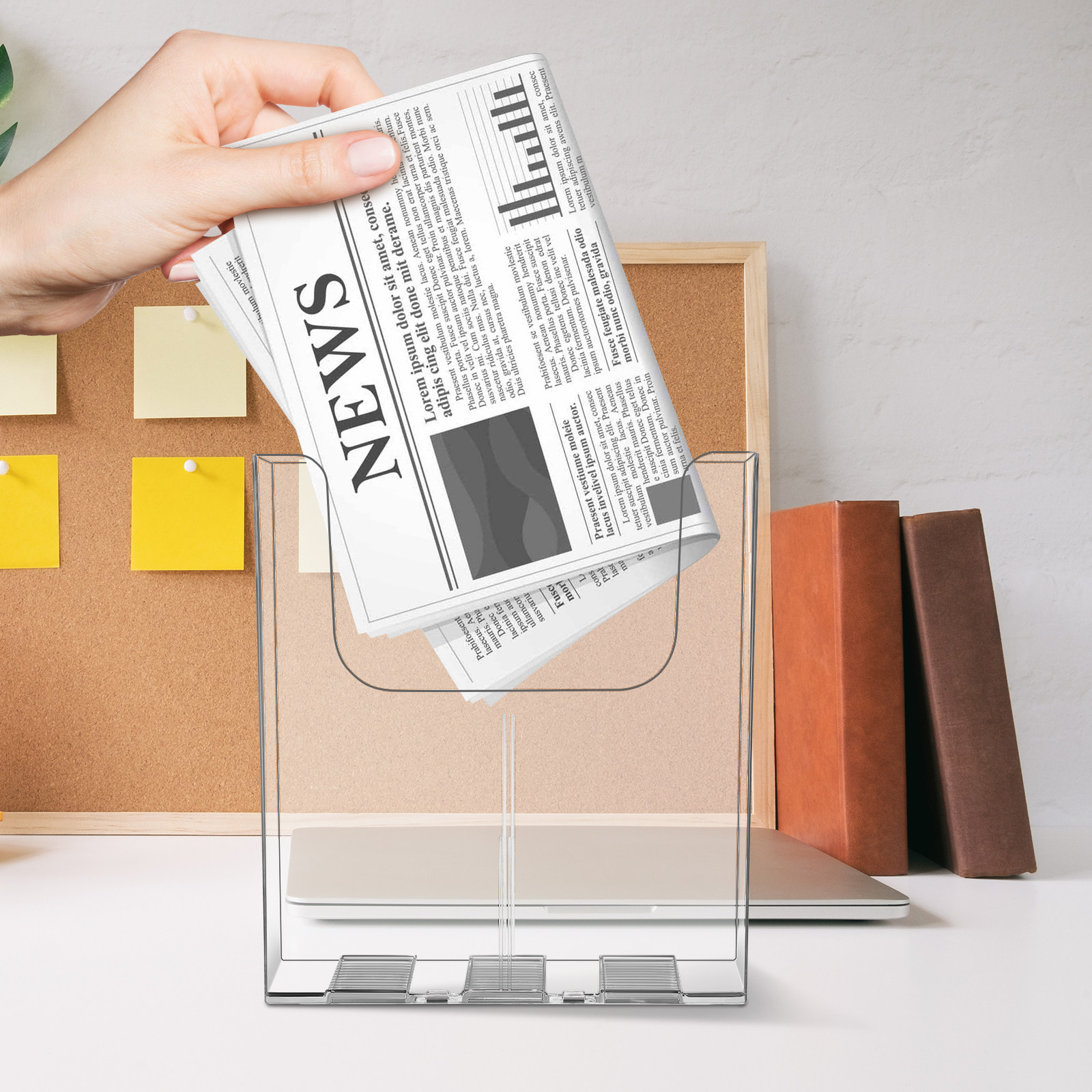 Magazine Holder Rack - ชุด 2 ชิ้น ที่จัดเก็บเอกสารติดผนัง อะคริลิกใส ที่วางเอกสาร
