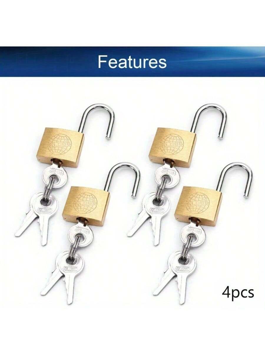 Letter Opener Brass - กุญแจทองเหลือง 2/4 ชิ้น, กุญแจแบบต่างกัน, ก้านสั้นแบบขัดเงา กว้าง