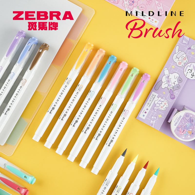 Zebra Pen Sarasa - ปากกาไฮไลท์หัวคู่สีม้าลายปากกา WFT8 plumones ปากการูปวาดสีน้ำเครื่องเขียนศิลปะ
