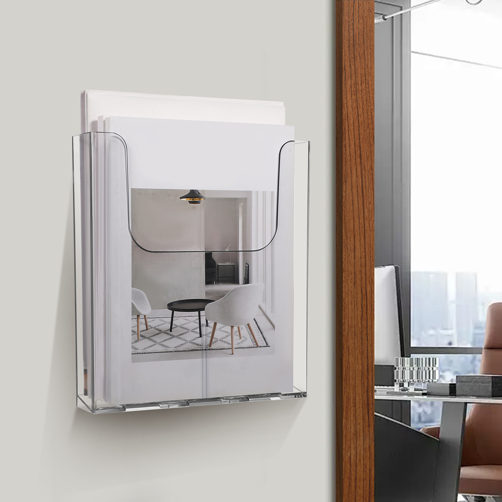 ชุด 2 ชิ้น ที่จัดเก็บเอกสารติด - Magazine Holder Rack บทวิจารณ์และราคา